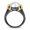 Thumbnail Image 3 of Men’s 10.5-11.0mm Freshwater Cultured Pearl Dragon Claw Ring in Sterling Silver with Black Rhodium and Yellow Gold Plate