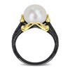 Thumbnail Image 3 of Men’s 10.5-11.0mm Freshwater Cultured Pearl Dragon Claw Ring in Sterling Silver with Black Rhodium and Yellow Gold Plate