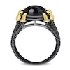 Thumbnail Image 3 of Men’s 11.0mm Black Agate Dragon Claw Ring in Sterling Silver with Black Rhodium and Yellow Gold Plate