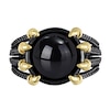 Thumbnail Image 4 of Men’s 11.0mm Black Agate Dragon Claw Ring in Sterling Silver with Black Rhodium and Yellow Gold Plate