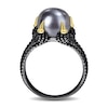 Thumbnail Image 3 of Men’s 10.5-11.0mm Black Freshwater Cultured Pearl Claw Ring in Sterling Silver with Black Rhodium and Yellow Gold Plate