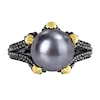 Thumbnail Image 4 of Men’s 10.5-11.0mm Black Freshwater Cultured Pearl Claw Ring in Sterling Silver with Black Rhodium and Yellow Gold Plate