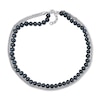 Thumbnail Image 2 of Men’s 7.5-8.0mm Black Freshwater Cultured Pearl & Curb Chain Necklace in Sterling Silver-22”