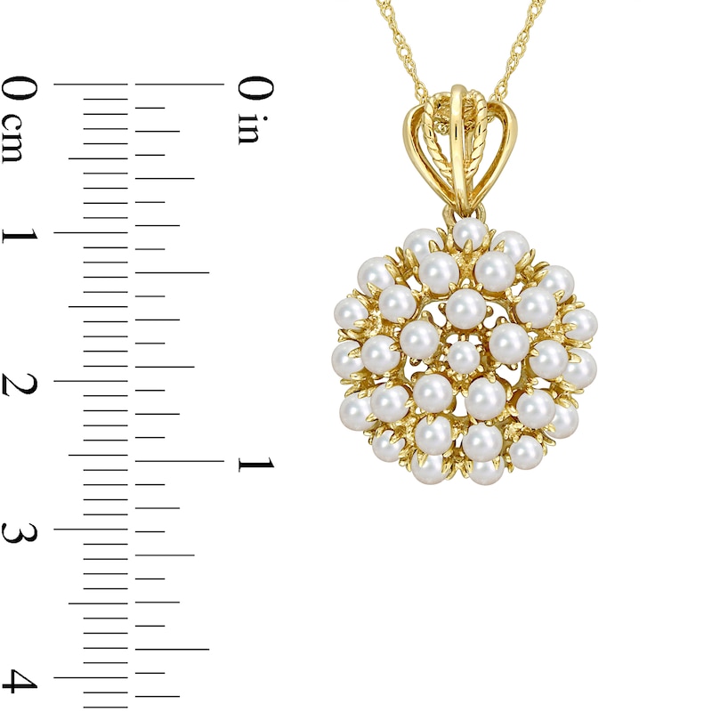 Main Image 2 of 2.0-3.0 Freshwater Cultured Pearl Cluster Pendant in 10K Gold-17”