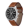 Thumbnail Image 1 of Men's Hugo Boss Skytraveller Chronograph Brown Leather Strap Watch with Black Dial (Model: 1514161)