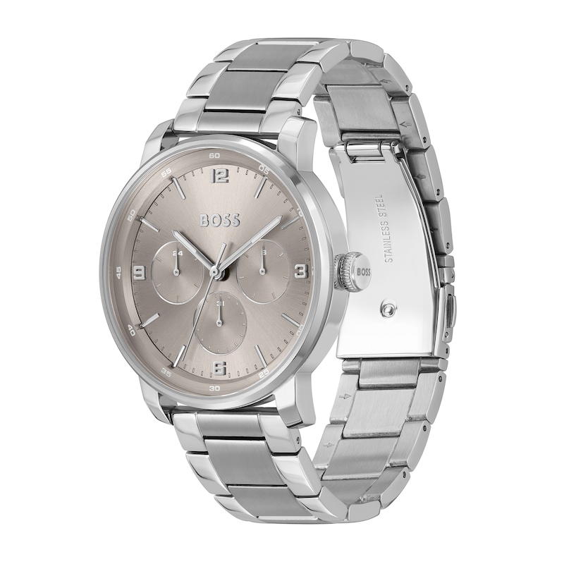 Men's Hugo Boss Contender Chronograph Watch with Grey Sunray Dial (Model: 1514127)|Peoples Jewellers