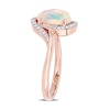 Thumbnail Image 3 of Oval Opal and 0.146 CT. T.W. Diamond Swirl Bypass Frame Ring in 10K Rose Gold