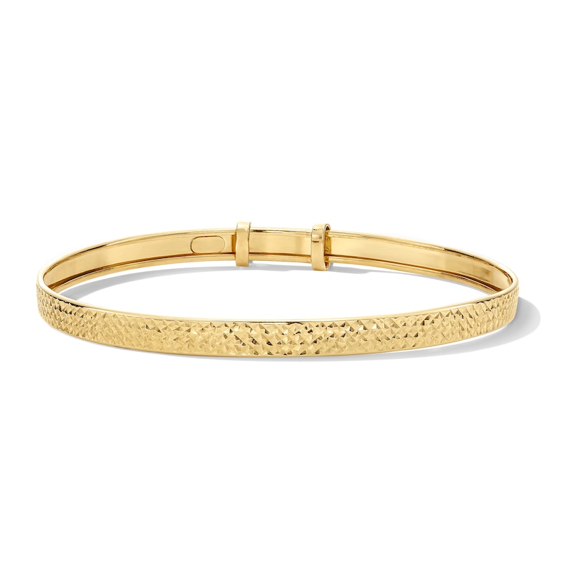 Child's Diamond-Cut Bangle Bracelet in 10K Gold – 6.0"