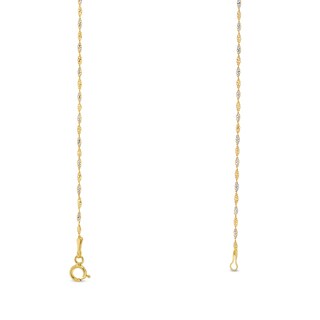 1.35mm Dorica Singapore Chain Necklace in Solid 18K Two-Tone Gold