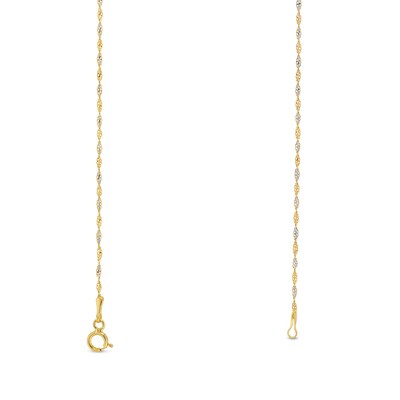 1.35mm Dorica Singapore Chain Necklace in Solid 18K Two-Tone Gold