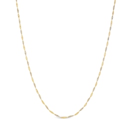 1.35mm Dorica Singapore Chain Necklace in Solid 18K Two-Tone Gold - 16"