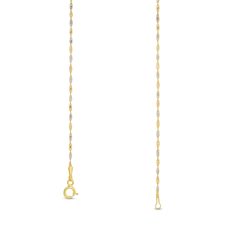 Main Image 3 of 1.35mm Dorica Singapore Chain Necklace in Solid 18K Two-Tone Gold - 16"