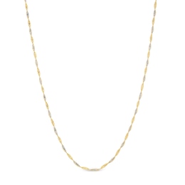 1.35mm Dorica Singapore Chain Necklace in Solid 18K Two-Tone Gold - 18"