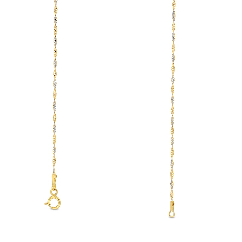Main Image 3 of 1.35mm Dorica Singapore Chain Necklace in Solid 18K Two-Tone Gold - 18"