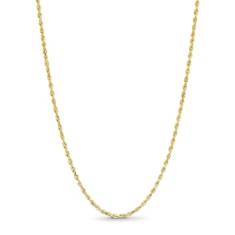 1.6mm Glitter Rope Chain Necklace in Solid 10K Gold - 16"