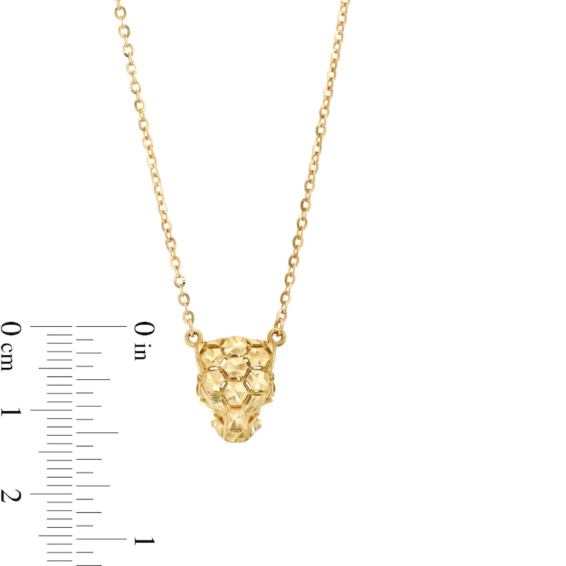Diamond-Cut Panther Necklace in 14K Gold