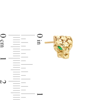Diamond-Cut Panther Stud Earrings in 14K Gold