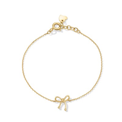 Child's Bow Bracelet in Solid 14K Gold - 5.5”