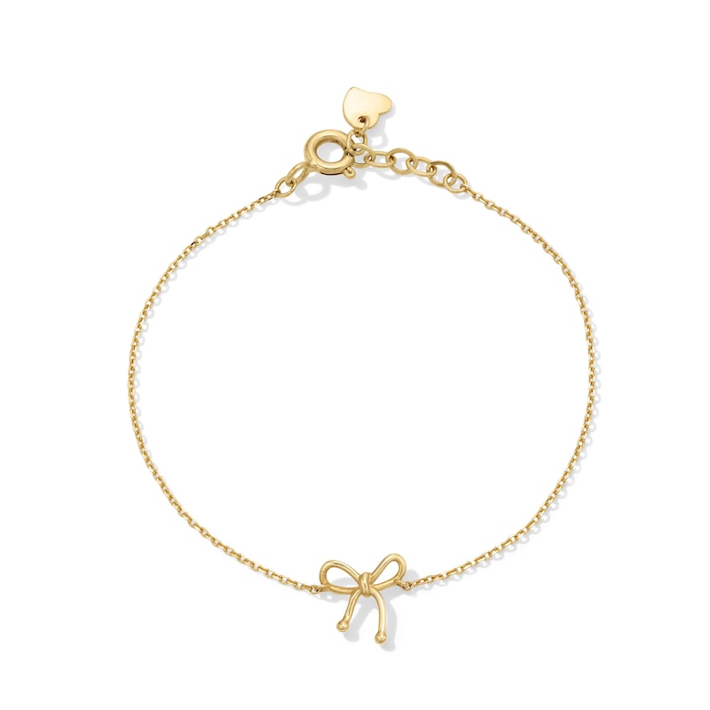 Main Image 1 of Child's Bow Bracelet in Solid 14K Gold - 5.5”