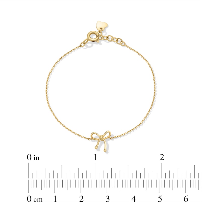 Main Image 2 of Child's Bow Bracelet in Solid 14K Gold - 5.5”