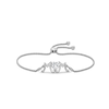 7.0mm Heart-Shaped White Lab-Created Sapphire "MOM" Bolo Bracelet in Sterling Silver - 9.25"