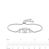 7.0mm Heart-Shaped White Lab-Created Sapphire "MOM" Bolo Bracelet in Sterling Silver - 9.25"