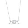 Thumbnail Image 1 of 7.0mm Heart-Shaped White Lab-Created Sapphire "MOM" Necklace in Sterling Silver - 18.75"