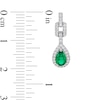 Thumbnail Image 3 of Pear-Shaped Lab-Created Emerald and White Lab-Created Sapphire Doorknocker Pendant and Earrings Set in Sterling Silver