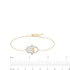 Thumbnail Image 4 of Marquise Opal and 0.20 CT. T.W. Diamond Sideways Hamsa Bracelet in 10K Gold - 7.75"