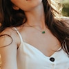 Thumbnail Image 2 of Octagon Malachite Beaded Frame Sideways Necklace in Sterling Silver with 18K Gold Plate - 17"