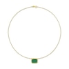 Thumbnail Image 3 of Octagon Malachite Beaded Frame Sideways Necklace in Sterling Silver with 18K Gold Plate - 17"
