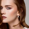 Thumbnail Image 2 of Oval Blue Opal and 0.24 CT. T.W. Diamond Twist Frame Drop Earrings in 10K Gold