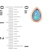 Thumbnail Image 4 of Pear-Shaped Blue Opal Bezel-Set Solitaire Stud Earrings in 10K Rose Gold