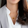Thumbnail Image 2 of Octagon Tiger's Eye Beaded Frame Sideways Necklace in Sterling Silver with 18K Gold Plate - 17"