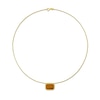 Thumbnail Image 3 of Octagon Tiger's Eye Beaded Frame Sideways Necklace in Sterling Silver with 18K Gold Plate - 17"