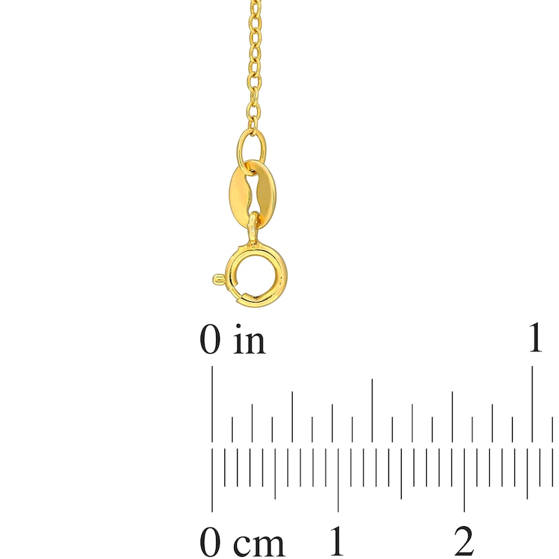 Main Image 4 of Octagon Tiger's Eye Beaded Frame Sideways Necklace in Sterling Silver with 18K Gold Plate - 17"