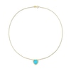 Thumbnail Image 3 of 11.0mm Heart-Shaped Lab-Created Turquoise Beaded Frame Necklace in Sterling Silver with 18K Gold Plate - 17"