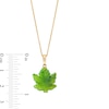 Jade Maple Leaf Pendant in 14K Gold