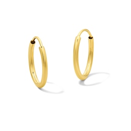 14.0mm Continuous Tube Hoop Earrings in 14K Gold