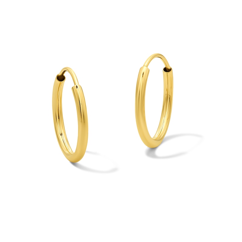 14.0mm Continuous Tube Hoop Earrings in 14K Gold