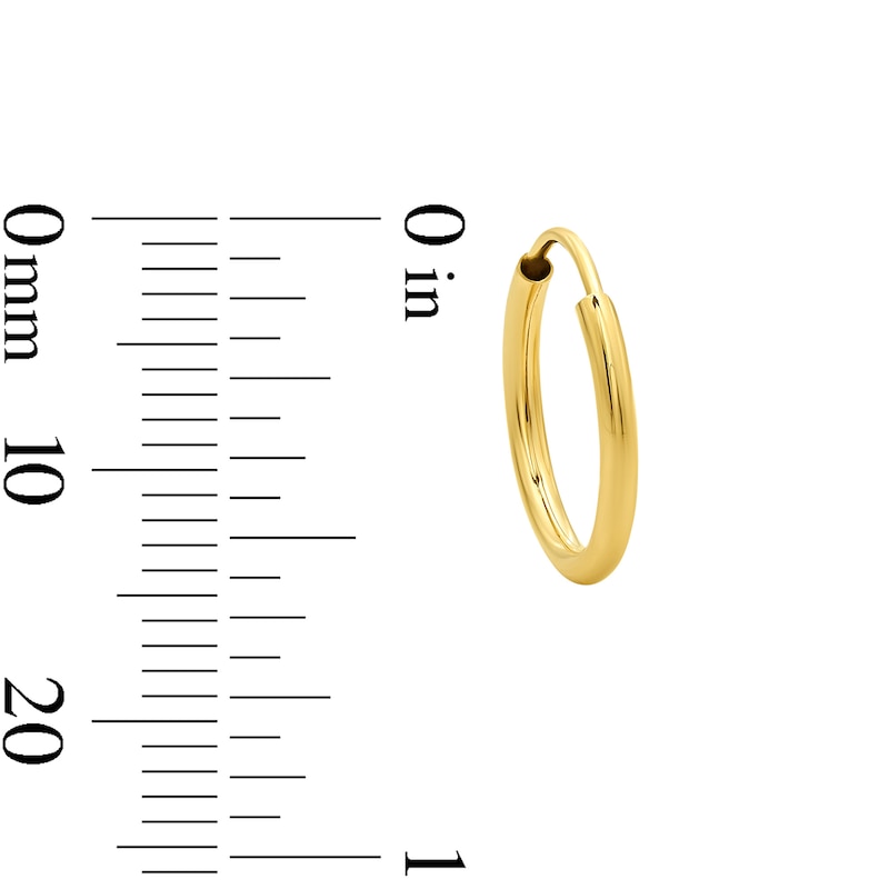 14.0mm Continuous Tube Hoop Earrings in 14K Gold