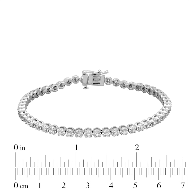 Main Image 4 of 0.25 CT. T.W. Diamond Miracle Tennis Bracelet in Sterling Silver