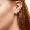 Thumbnail Image 2 of 0.30 CT. T.W. Multi-Diamond Swirl Circle Stud Earrings in 10K Gold