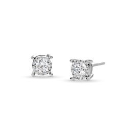 0.50 CT. T.W. Certified Lab-Grown Diamond Miracle Frame Stud Earrings in 10K White Gold (F/SI2)