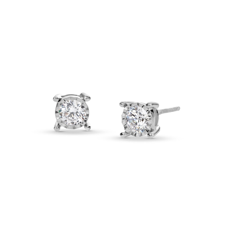 Main Image 1 of 0.50 CT. T.W. Certified Lab-Grown Diamond Miracle Frame Stud Earrings in 10K White Gold (F/SI2)