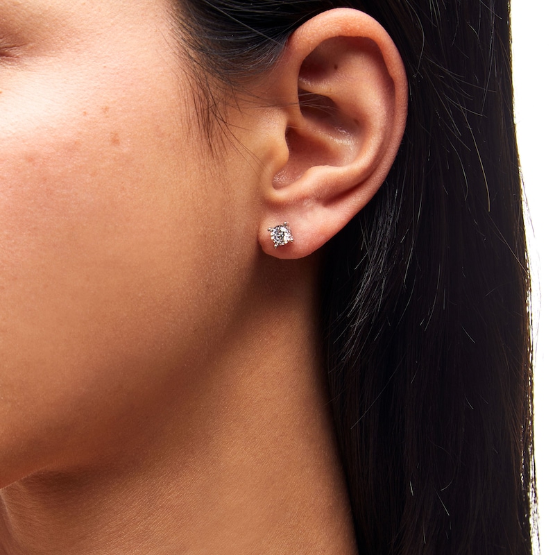 Main Image 2 of 0.50 CT. T.W. Certified Lab-Grown Diamond Miracle Frame Stud Earrings in 10K White Gold (F/SI2)