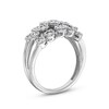 Thumbnail Image 3 of 0.70 CT. T.W. Multi-Diamond Flower Triple Row Split Shank Ring in 10K White Gold