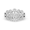 Thumbnail Image 4 of 0.70 CT. T.W. Multi-Diamond Flower Triple Row Split Shank Ring in 10K White Gold