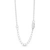 Thumbnail Image 3 of Pear-Shaped Lab-Created Emerald and White Lab-Created Sapphire Infinity Necklace in Sterling Silver
