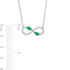 Thumbnail Image 4 of Pear-Shaped Lab-Created Emerald and White Lab-Created Sapphire Infinity Necklace in Sterling Silver